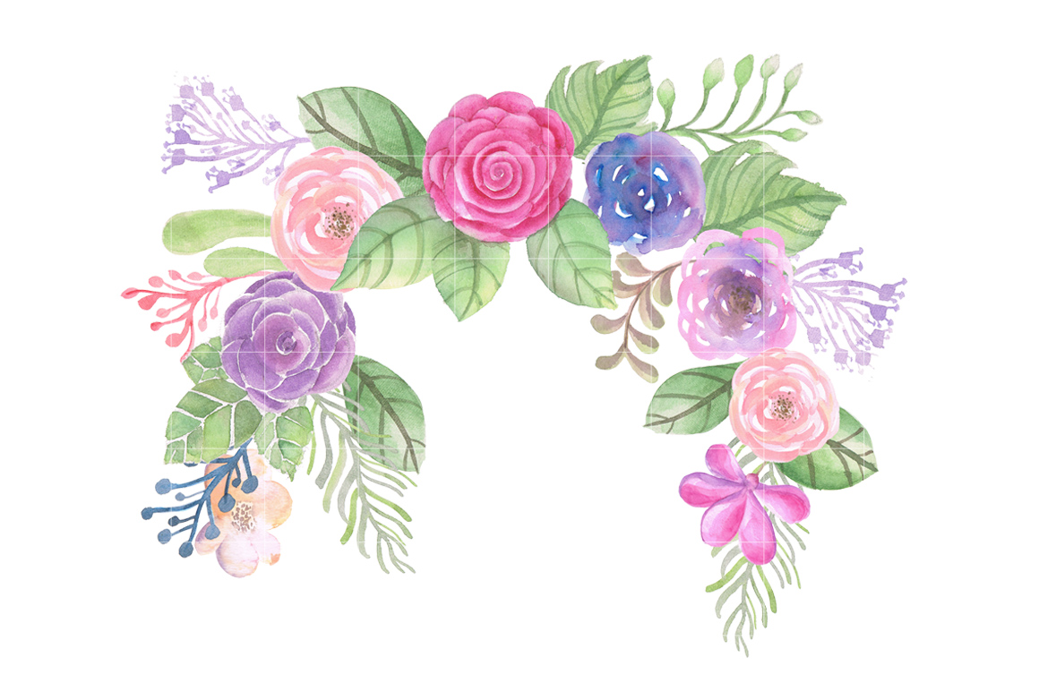 1160x772 Watercolor Flowers Wreath Clipart By Foxydigitalart
