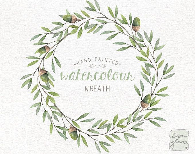 680x540 Watercolor Wreath Painted Floral Wreath Clipart Wedding