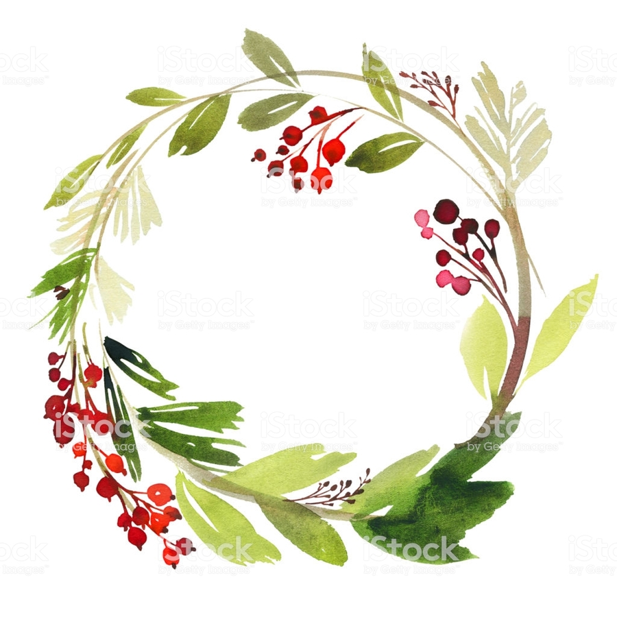 900x900 Download Christmas Watercolor Wreath Clipart Wreath Christmas Day