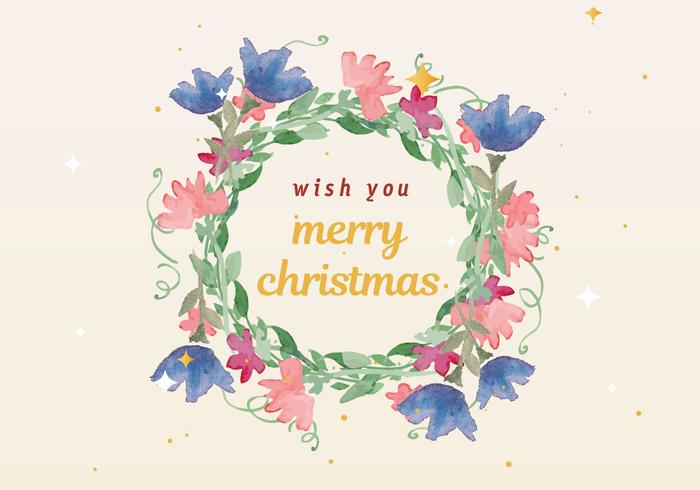 700x490 Free Christmas Watercolor Wreath Vector