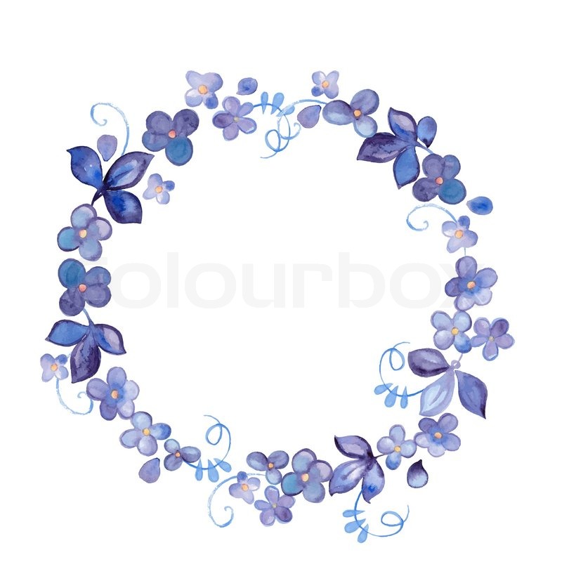 800x800 Hand Painted Watercolor Flowers Wreath Stock Vector Colourbox