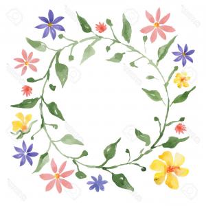 300x300 Stock Illustration Drawn Watercolor Greenery Wreath Vector Lazttweet