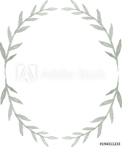 416x500 Watercolor Wreath Vector Isolated On White Background. Watercolor