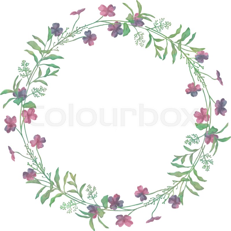 799x800 Drawn Watercolor Greenery Wreath Vector Illustration. Watercolor
