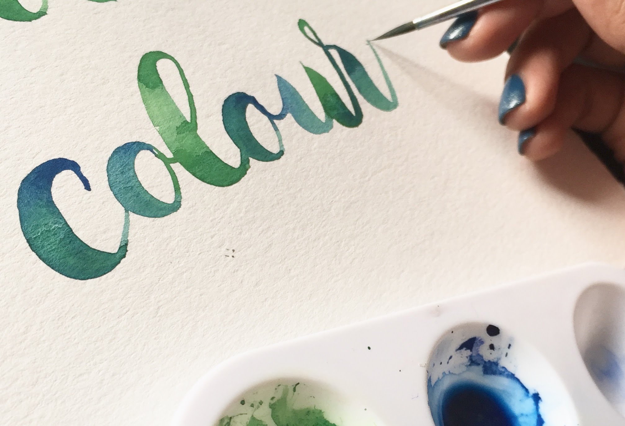 2015x1376 Lifting Paint From Watercolor Pans For Brush Calligraphy