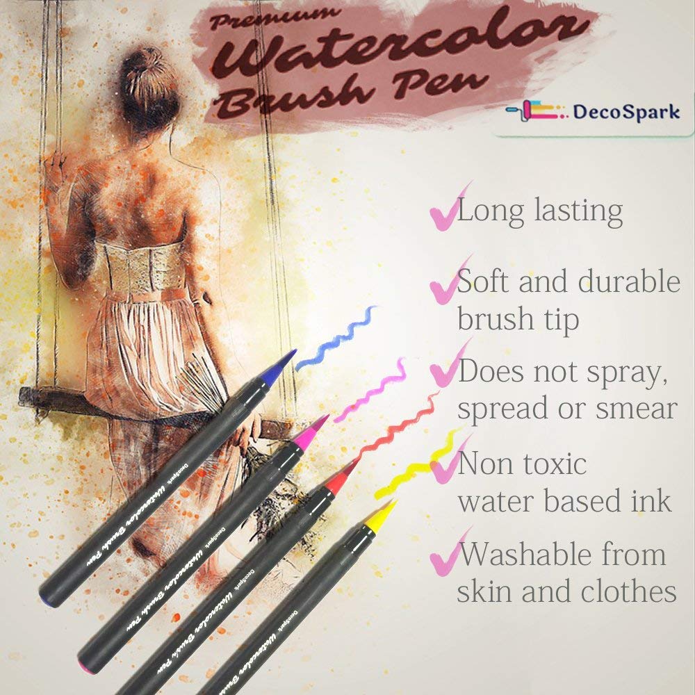 1000x1000 Watercolor Brush Pens Set 20 Colors Best Real Soft