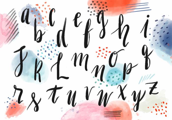 700x490 Watercolor Lettering Alphabet With Colorful Background