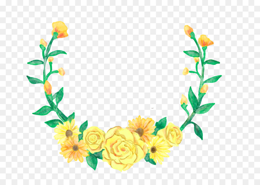 900x640 Download Flower Watercolor Painting Euclidean Vector Yellow Yellow