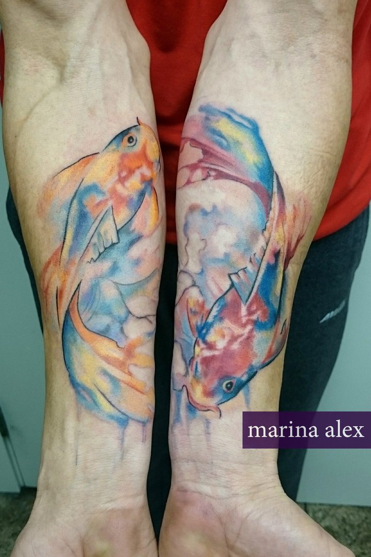 730x1095 Watercolor Yin Yang Tattoo By Marinaalex