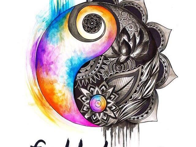 640x480 Yinyang Tattoos Clipart Watercolor 14