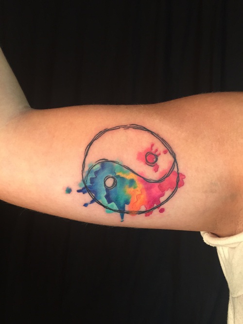 500x667 Yin And Yang Watercolour Tattoo On We Heart It