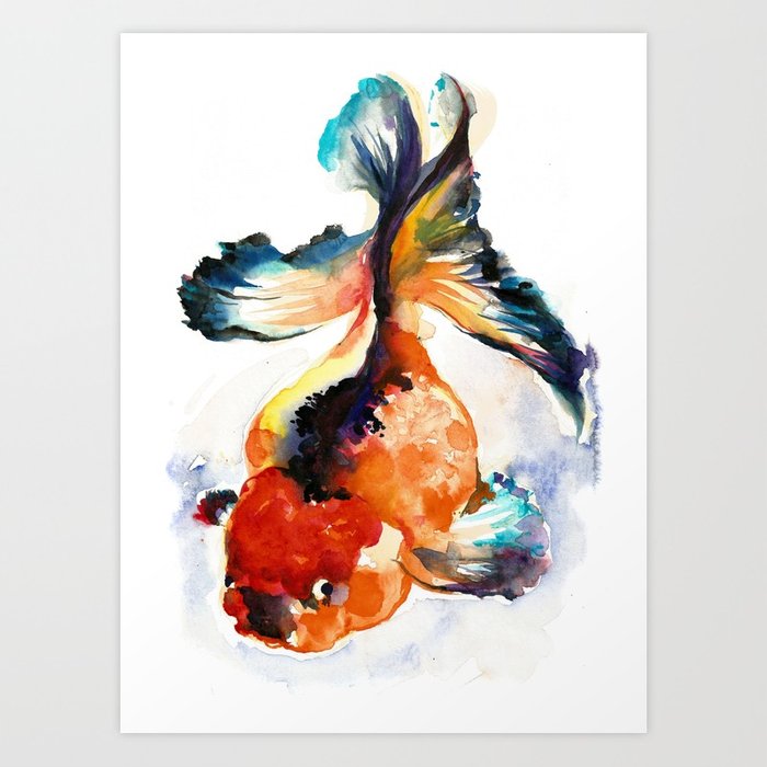 700x700 Lucky Gold Fish Zen Watercolor Art Print By Soostiberiu Society6