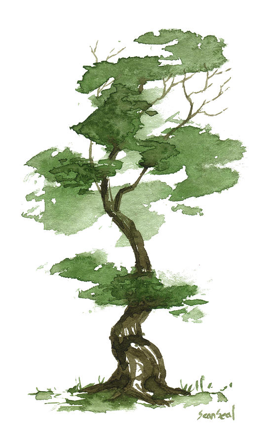 537x900 Little Zen Tree 208 Painting By Sean Seal