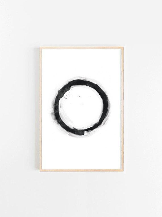570x762 Minimalist Art Watercolor Zen Circle Abstract Art Print Etsy
