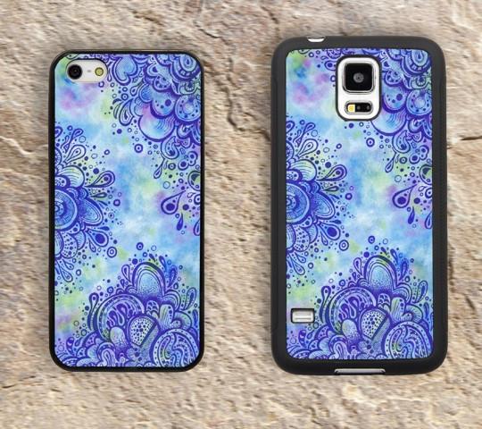 540x480 Zentangle Watercolor Iphone Case Flower Pattern Iphone 55s Case