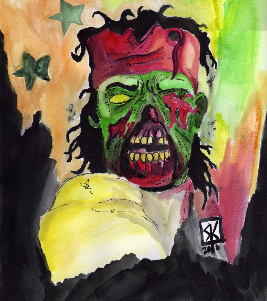 900x1016 Red Dead Zombie Watercolor By Krowland21