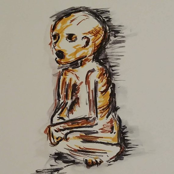 570x570 Screamer Watercolor Zombie Etsy