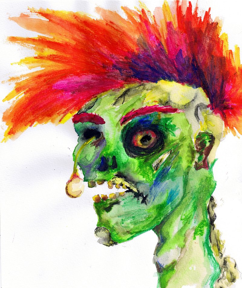 800x953 Watercolor Zombie By Alyseum