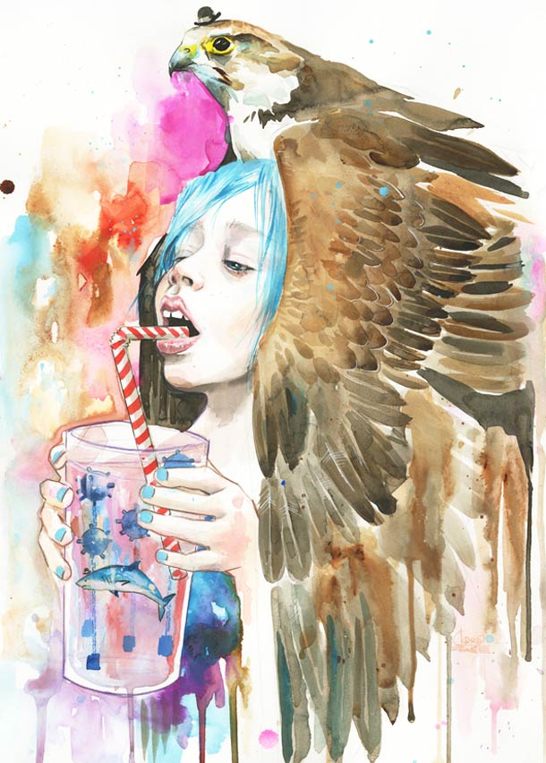 610x852 Watercolor Paintings By Lara Zombie Freeyork