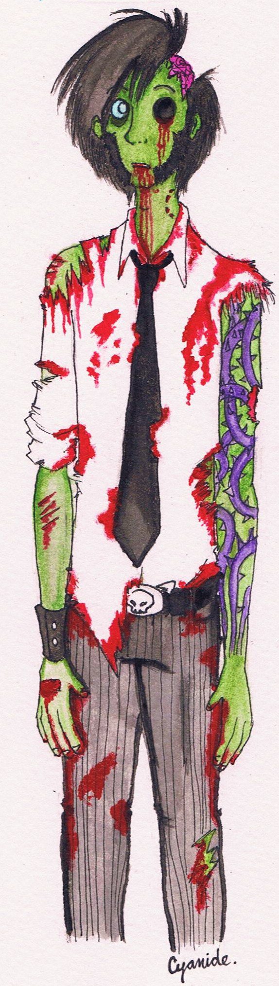 574x2028 Watercolor Zombie. By Zombies Go Rawr