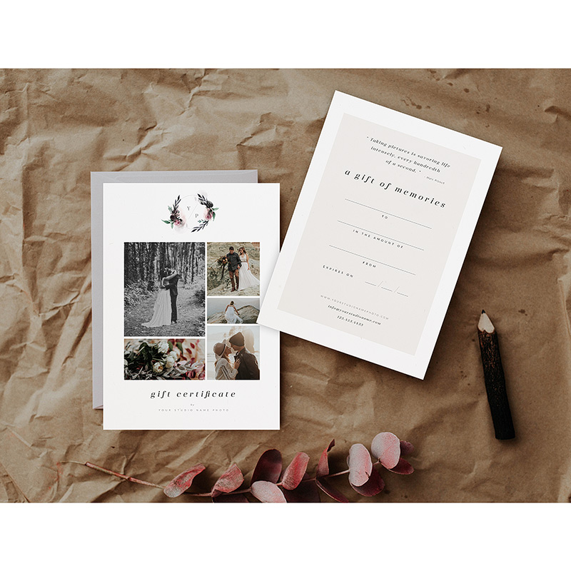 800x800 Soft Watercolors 5x7 Gift Certificate