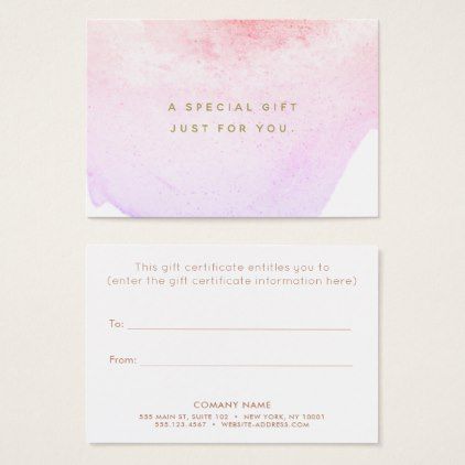 422x422 Watercolor Beauty Salon Spa Gift Certificate Artists