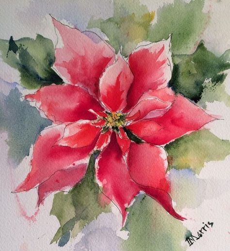 474x517 Image Result For Poinsettia Watercolor Christmas Card Watercolor