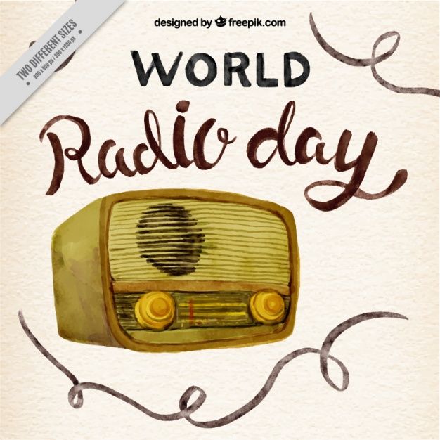 626x626 Watercolor World Radio Day Background Free Vector My Freepik