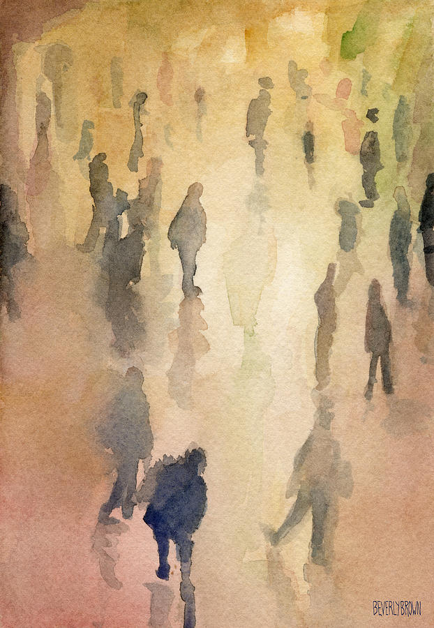 622x900 Figures Grand Central Station Watercolor Painting Of Nyc Painting