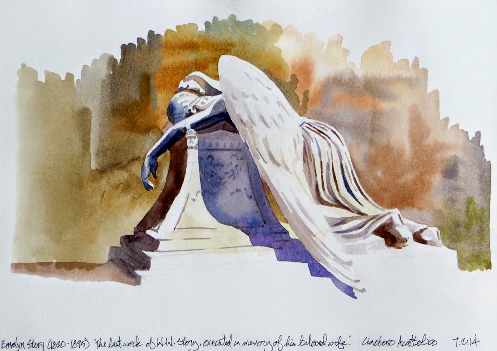 1000x706 The Angel Of Grief In Watercolor Urban Sketchers