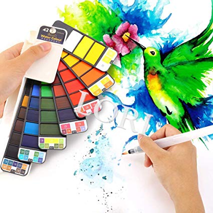 425x425 Lori 42 Colours Watercolour Paint Set With Brush Amazon.in Home