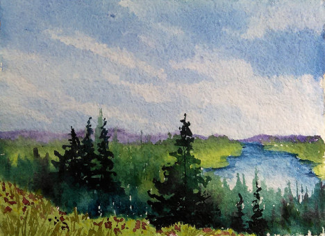 468x341 Pictures Easy Watercolor Landscapes Beginners,