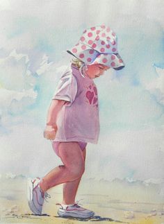 236x323 Nursery Wall Art, Beach Girl Art Print, Beach Painting, Nursery