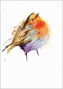 213x300 Helen April Rose Limited Print Cute Robin Bird Art Watercolour 296