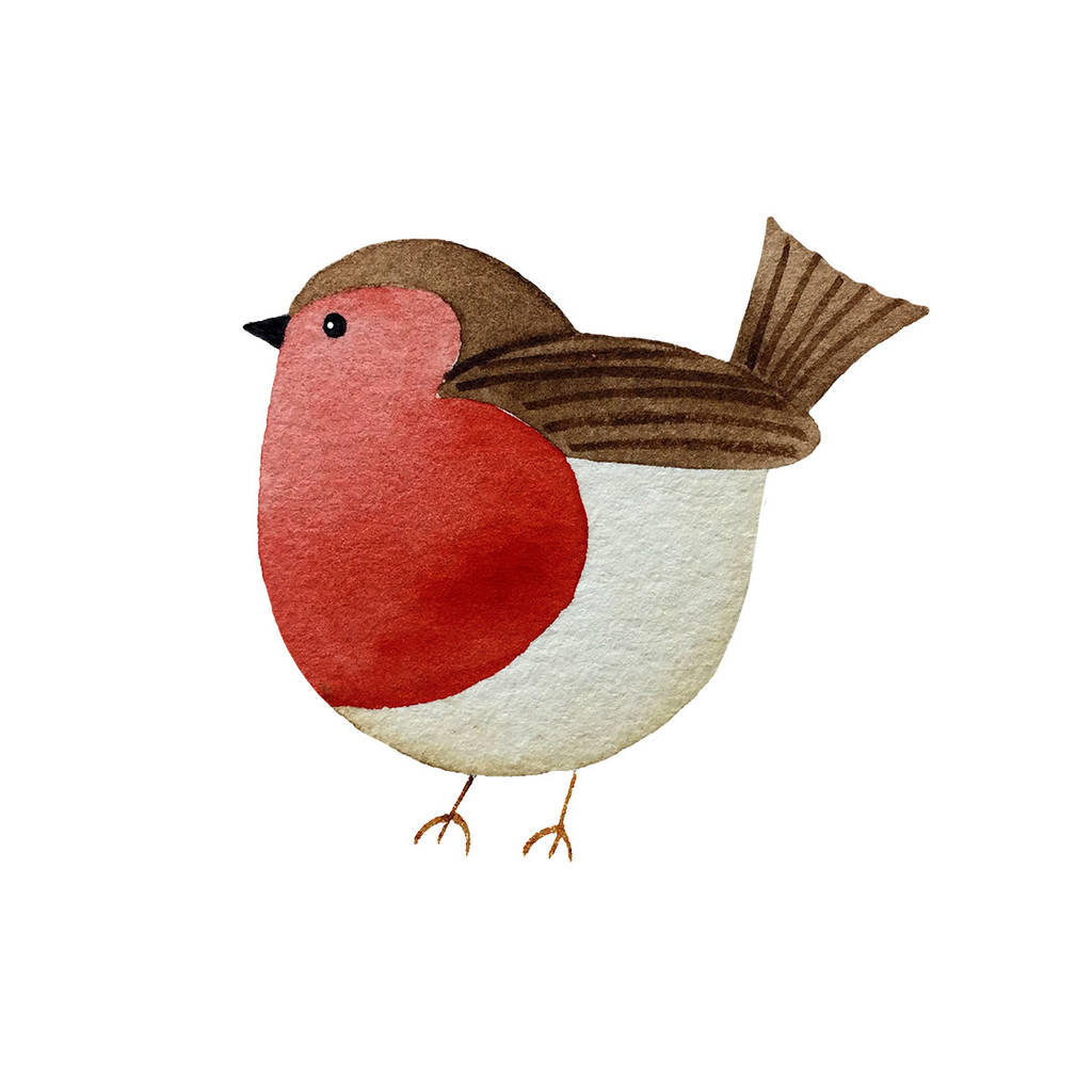 1024x1024 Cute Little Watercolour Robin Framed Art By Jane Wilson