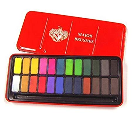 450x419 Major Brushes Watercolour Block Tin Set Of 24 Colours Amazon.co