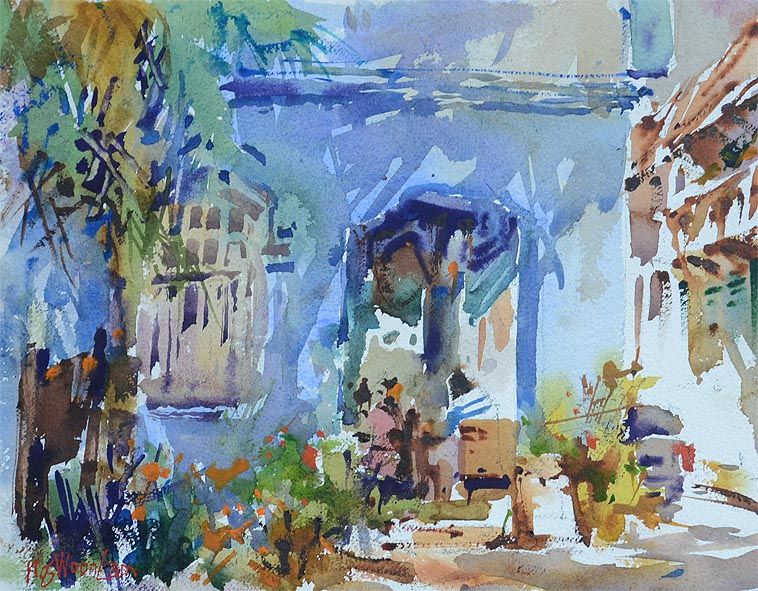 758x591 Singapore Club Street Watercolor Painting Good Arts