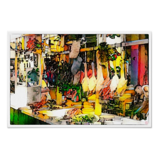 540x540 Singapore Stall Watercolour Poster