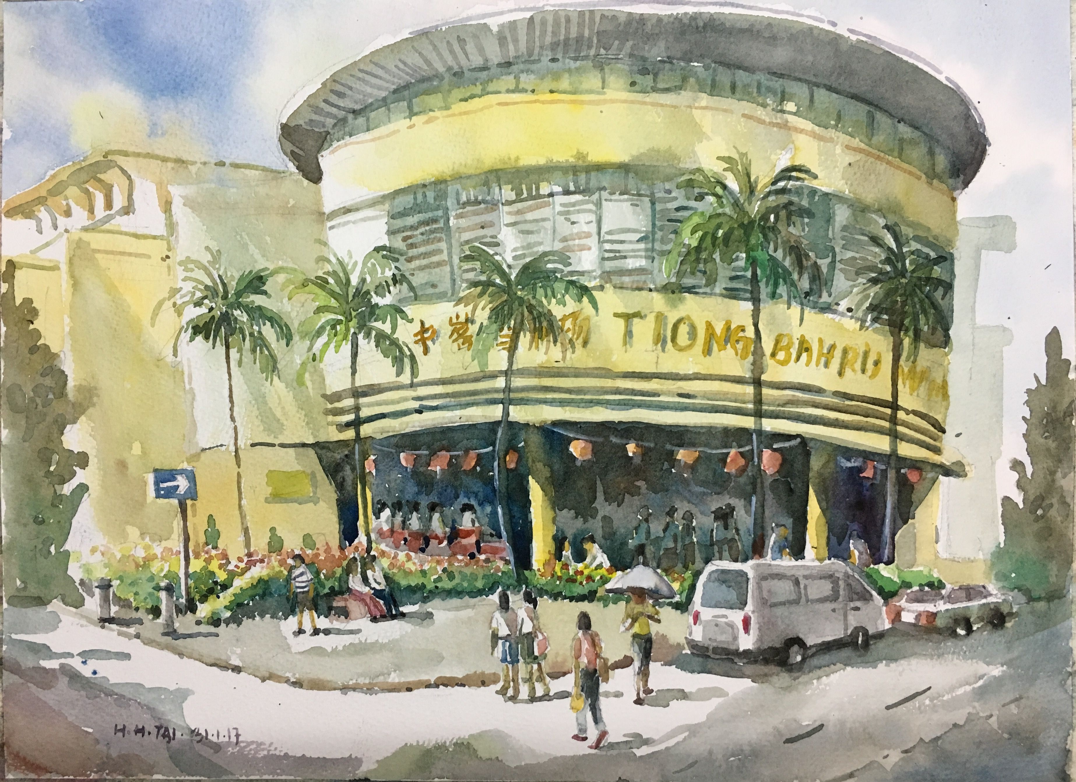 3692x2685 Tiong Bahru Market Singapore Watercolour By Brian Tai Art
