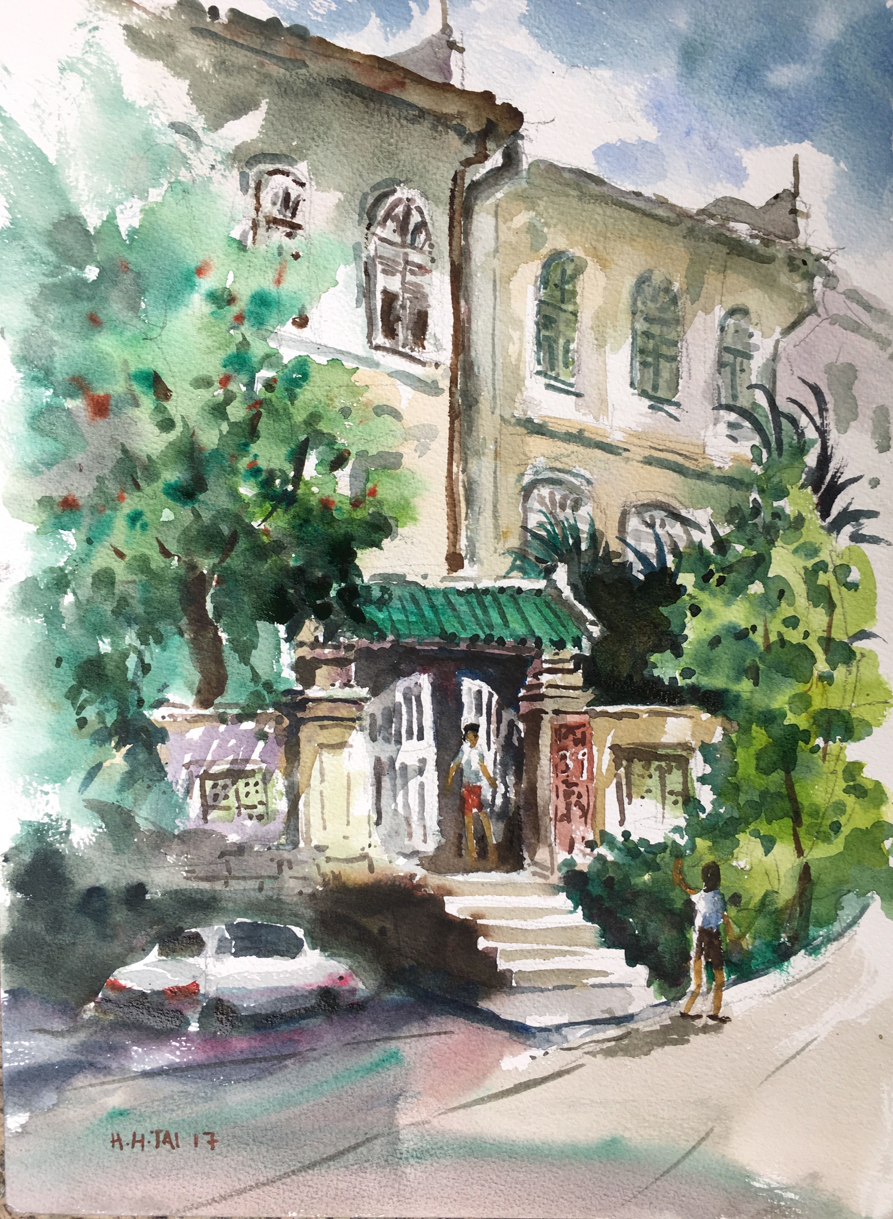 2906x3964 Emerald Hill Singapore Watercolour By Brian Tai 30 X 40cm Art