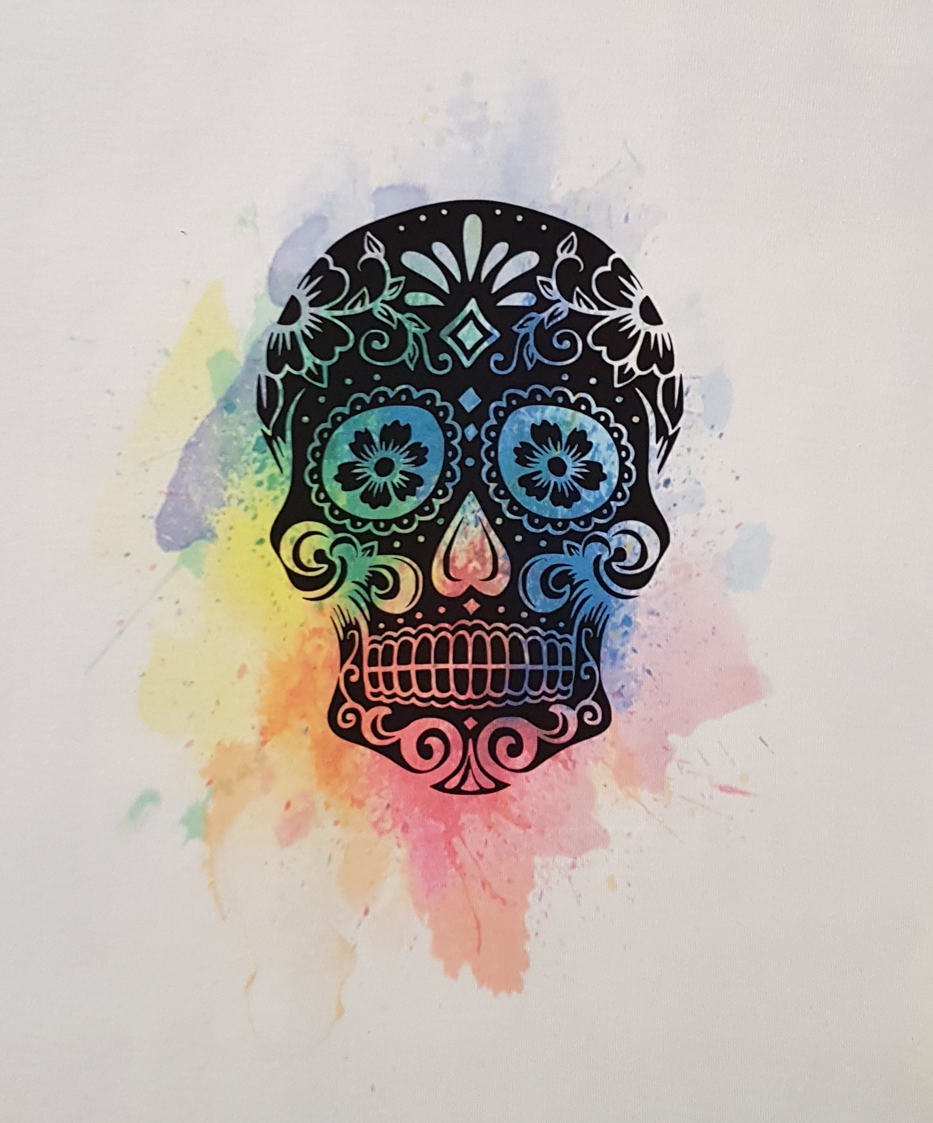 1849x2224 Watercolour Splash Skull Hoodie. This Is A Stunning Colourful