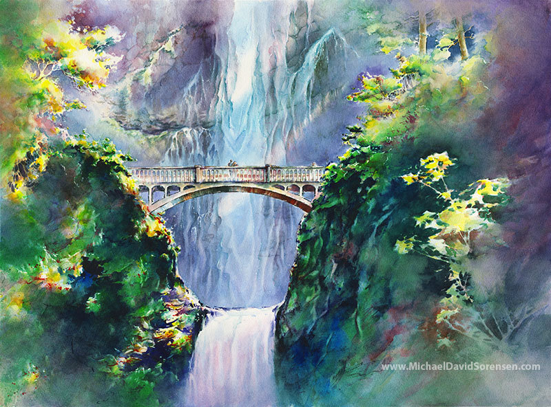 800x592 Pictures Watercolor Paintings Of Waterfalls,
