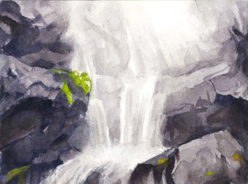 500x372 Waterfall Watercolour By Elisetrinh