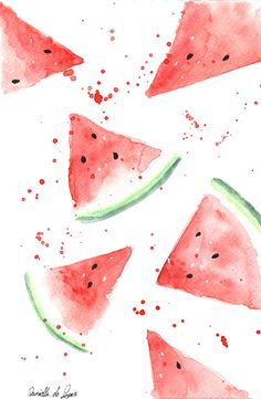 236x361 Watermelon Vector Seamles Watercolor Pattern