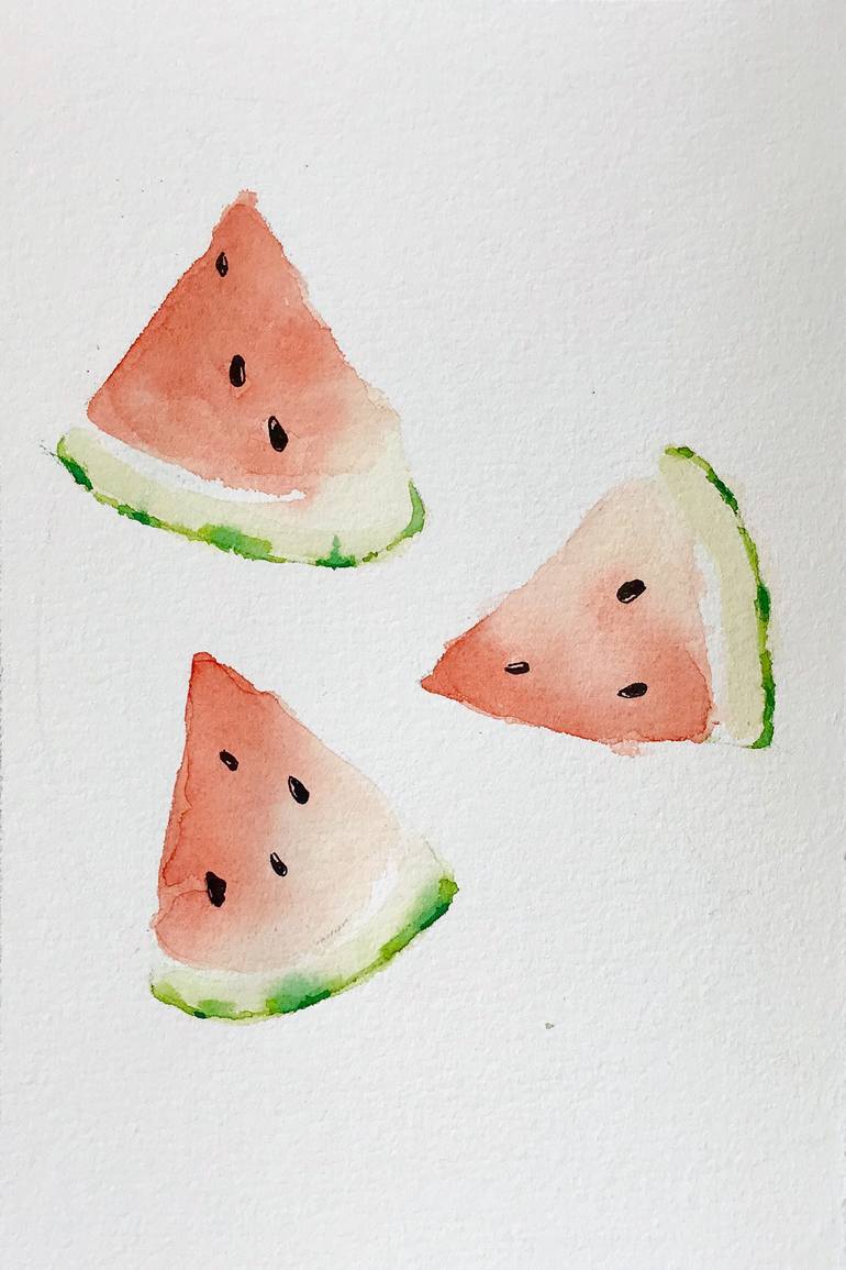770x1155 Watermelon Watercolor Painting Painting By Mahsa Watercolor