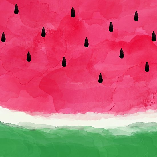 550x550 Watermelon Watercolor Posters By Orarastudio Redbubble