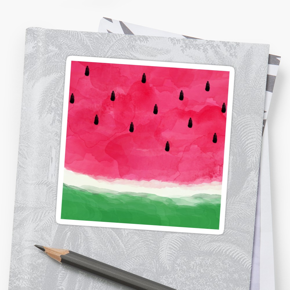 1000x1000 Watermelon Watercolor Stickers By Orarastudio Redbubble