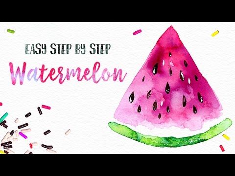 480x360 Easy Watercolor Watermelon Painting Tutorial Step By Step