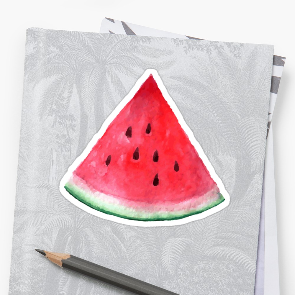 1000x1000 Juicy Watermelon. Watercolor Tropical Fruit Stickers By Epine
