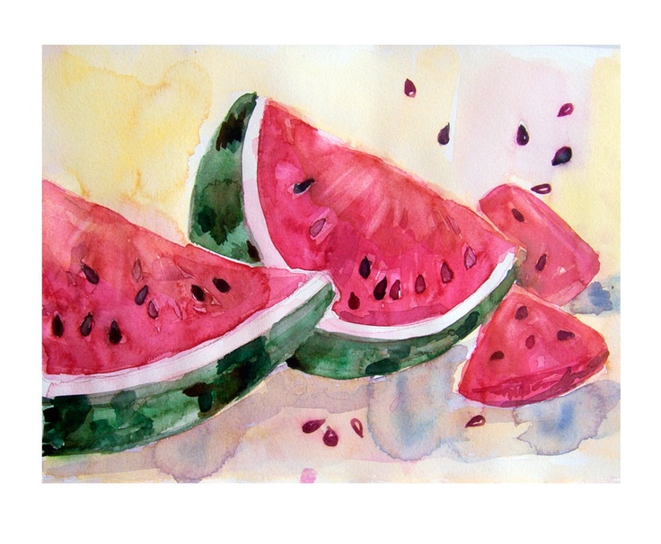 Watermelon Watercolor Painting